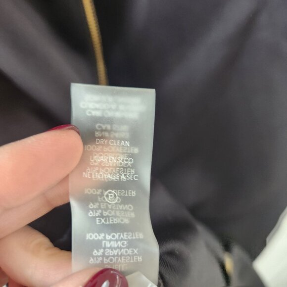 Calvin Klein Black Cocktail Dress Zip Front White Collar Formal Women's 8 - Picture 7 of 7